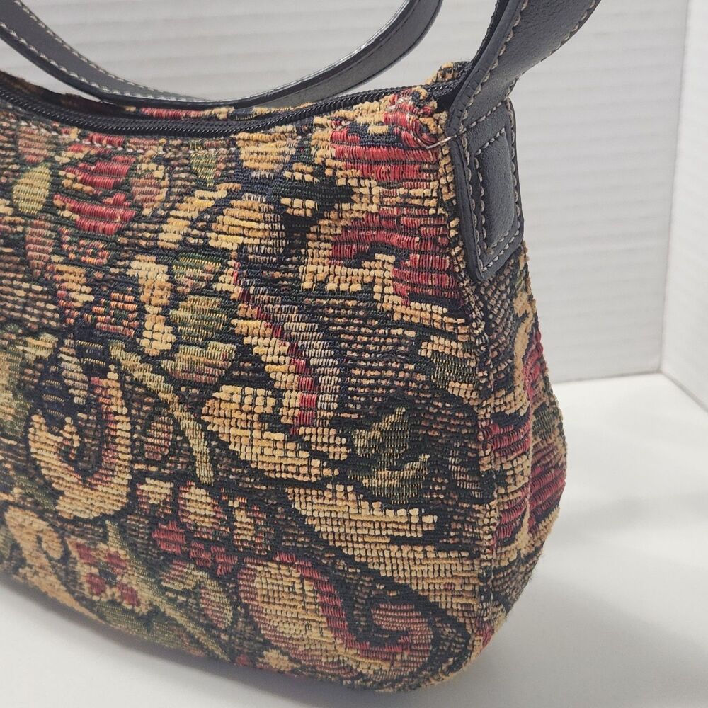 VTG Fossil Tapestry Carpet Hobo Bag Grandmacore Boho Cottagecore 90s Great 75088 - Picture 3 of 16